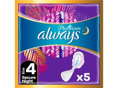 Прокладки гігієнічні ALWAYS нічні 7 крапель 5шт Always Platinum Secure Night