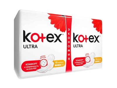 Прокладки гігієнічні KOTEX 20шт 4 крапель Ultra Dry Normal Duo
