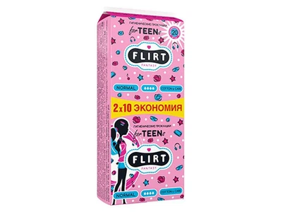 Прокладки гігієнічні FANTASY FLIRT 4 крапель teen fresh - cotton & care 20шт