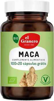 Натуральна харчова добавка El Granero Maca Bio 100 20 капсул (8422584033878)