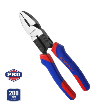 Плоскогубцы с двойным усилием WORKPRO 200 мм CR-Ni PRO PLUS WP231089