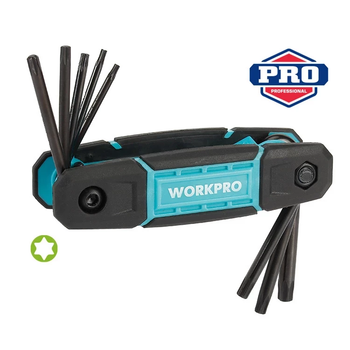 Набор ключей шестигранных складных TORX WORKPRO (8 шт.) CR-V PRO WP222030