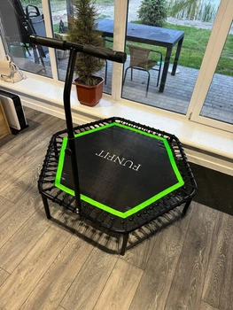 Батут для занятий фитнесом с ручкой FunFit 127 см Green