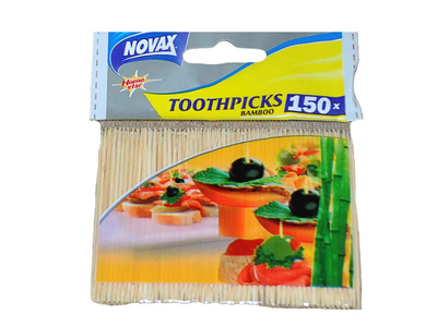 Зубочистки NOVAX бамбукові 150шт 9101