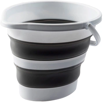 Ведро складное MBM HOME BIN-17 10L WHITE/GRAY Бело-серое