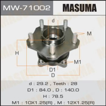 Подшипник ступицы MASUMA MW71002 Suzuki Grand Vitara 4340165J00, 4340165J01, 4340165J02
