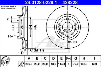 Тормозные диски ATE 24012802281 Mazda CX-7 L2063325X, L2063325XA