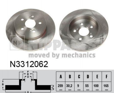 Тормозные диски NIPPARTS N3312062 4243112310