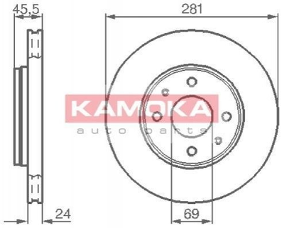 Тормозные диски KAMOKA 1032136 Mitsubishi Carisma; Volvo V40, S40 30818027