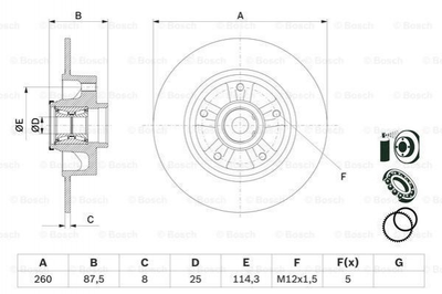 Тормозные диски BOSCH 0986479E79 Renault Megane 432000166R, 432009292R, 432024629R