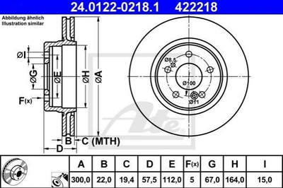 Тормозные диски ATE 24012202181 Mercedes E-Class 1294230312, A1294230312