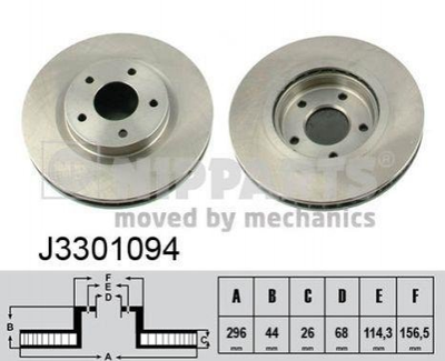 Тормозные диски NIPPARTS J3301094 402061KC1A, 40206JD00A, 40206JG00A