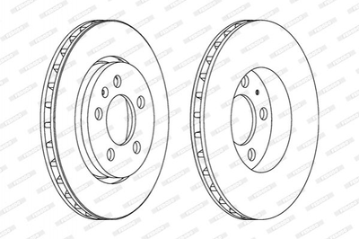 Диски гальмові FERODO DDF1154C Volkswagen Bora, Golf; Skoda Octavia; Audi TT, A3; Seat Leon, Toledo 8L0615601, 8N0615601B