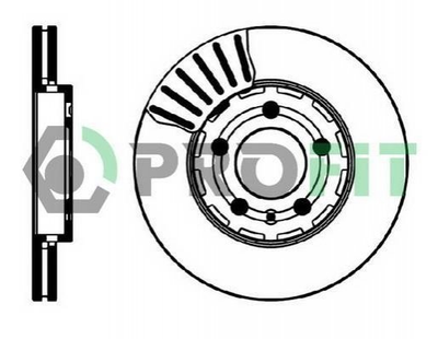 Диски гальмові PROFIT 50100927 Skoda Octavia, Fabia, Roomster; Volkswagen Golf, Polo, Bora; Seat Leon, Ibiza, Toledo, Cordoba; Audi A2, A3, A1; Toyota Rav-4 1J0615301, 1J0615301D, 1J0615301L