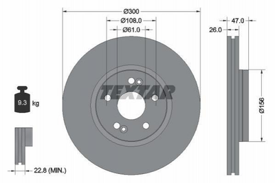 Тормозные диски TEXTAR 92119003 Renault Laguna 7701206614, 8200007122