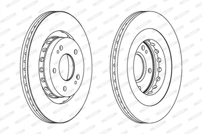 Тормозные диски FERODO DDF1642C Mitsubishi Outlander, Lancer 1606375780, 1611429880, 424958