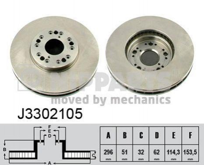 Тормозные диски NIPPARTS J3302105 4351230180, 4351230241, 4351250100