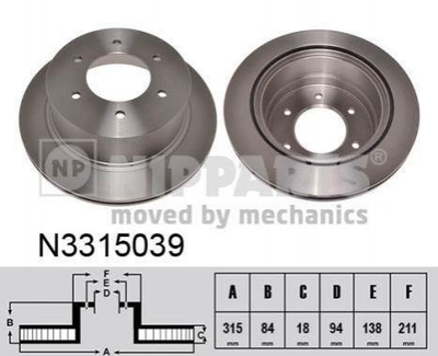 Тормозные диски NIPPARTS N3315039 4615A097, 380211320