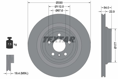 Тормозные диски TEXTAR 92273505 Mercedes GLE-Class, M-Class 1664230112, A1664230112, 1664230600