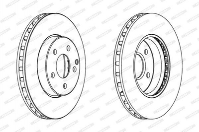 Тормозные диски FERODO DDF1252 Mercedes E-Class; Citroen C3 2114210712, 2114210812