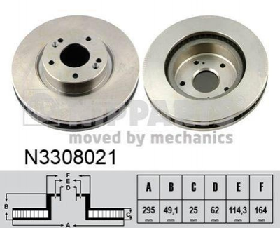 Тормозные диски NIPPARTS N3308021 5521165J00, 5521165J01, 5521165J02