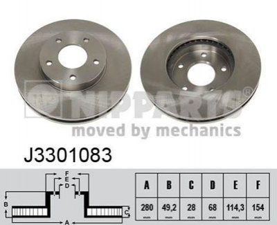 Гальмівні диски NIPPARTS J3301083 402064U107, 402063Y502, 402063Y503