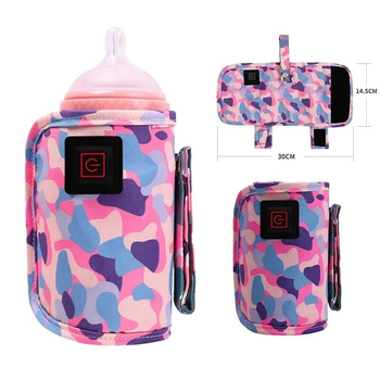 Портативний USB Підігрівач для дитячої пляшечки 5V usb Camouflage Pink