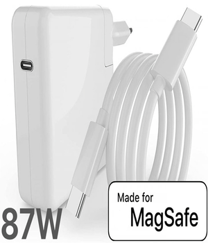 Блок Питание для MacBook 87W Зарядка для ноутбука + кабель USB-C в подарок White PAVLYSH (PZ-09)