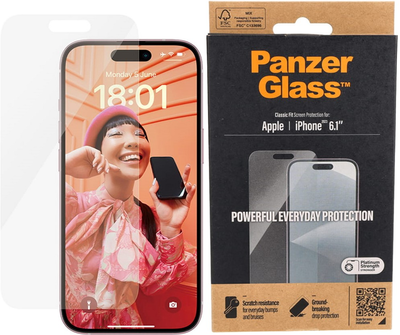 Захисне скло Panzer Glass Classic Fit для Apple iPhone 15 (5711724028052)