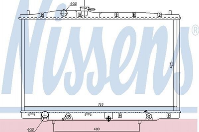 Радіатор охолодження двигуна NISSENS 681393 Honda Legend 19010RJAJ51, 19010RJAJ52, 19010RJAJ53