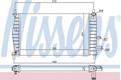 Радиатор охлаждения двигателя NISSENS 62085A Ford Fiesta 1001855, 1098808, 1E0415200