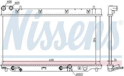 Радіатор охолодження двигуна NISSENS 68098 Honda Jazz 19010PWAE01, 19010PWAJ51, 19010PWJZ01