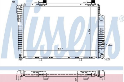 Радиатор охлаждения двигателя NISSENS 62750A Mercedes C-Class 2025002103, 2025006603, 2085002103