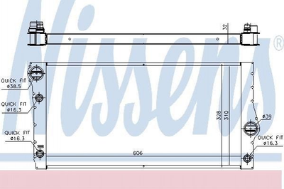 Радіатор охолодження двигуна NISSENS 60775 BMW 5 Series, 7 Series, 6 Series 17107562587, 17117562586, 17117570096
