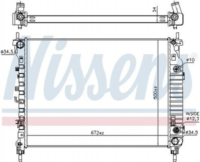 Радіатор охолодження двигуна NISSENS 606256 Chevrolet Captiva 20982435, 42400244, 4818254