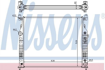 Радиатор охлаждения двигателя NISSENS 62577A Mercedes GL-Class, M-Class 1645000303, 1645000803, 1645001103