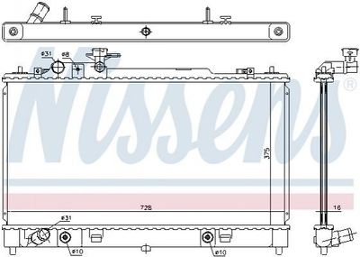 Радіатор охолодження двигуна NISSENS 68550 Mazda 6 LFH415200B, LFH415200A, LFH115200B