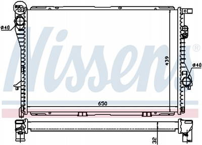 Радиатор охлаждения двигателя NISSENS 60603A BMW 5 Series, 7 Series 17002246010, 17112246009, 17112246011