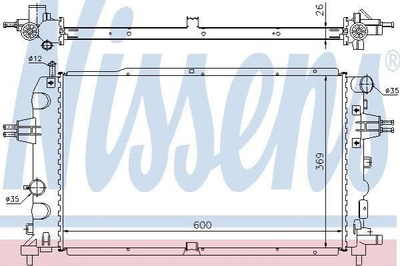 Радіатор охолодження двигуна NISSENS 63111A Opel Zafira, Astra 1300267, 13145212