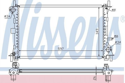 Радиатор охлаждения двигателя NISSENS 62073A Ford Focus 1061191, 1061192, 1091934