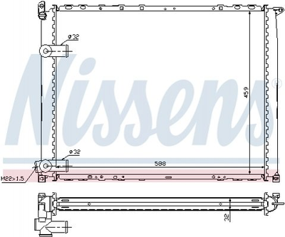 Радиатор охлаждения двигателя NISSENS 63943A Renault Safrane 7701035721, 7701035951