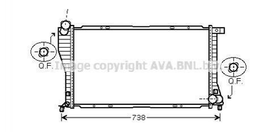 Радиатор охлаждения двигателя AVA COOLING BW2234 BMW 7 Series, 5 Series 2247345, 17117787908, 17112247345