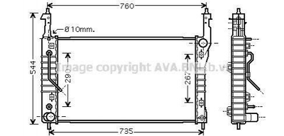 Радиатор охлаждения двигателя AVA COOLING OLA2424 Chevrolet Captiva 4817486, 4803040, 20777046