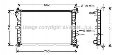 Радиатор охлаждения двигателя AVA COOLING FD2264 Ford Focus 1671967, 1061180, ME98AB8005DF