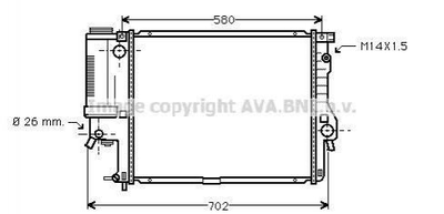 Радиатор охлаждения двигателя AVA COOLING BWA2186 BMW 5 Series 17111740695, 17111432819, 17111427154