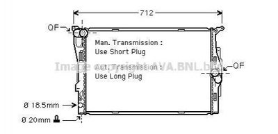 Радиатор охлаждения двигателя AVA COOLING BWA2292 BMW 3 Series, 1 Series, X1 17117521048, 17117559273, 7521048