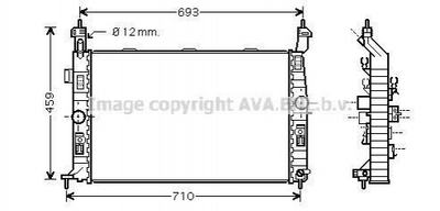 Радиатор охлаждения двигателя AVA COOLING OL2345 Opel Meriva 1300252, 1300253, 13128930