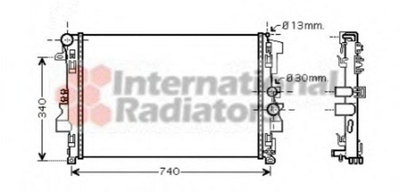 Радиатор охлаждения двигателя Van Wezel 30002356 Mercedes Vito A6395011101, A6395010401, 6395010401