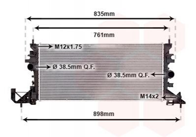 Радиатор охлаждения двигателя Van Wezel 37012704 Opel Astra 13453906, 13453907