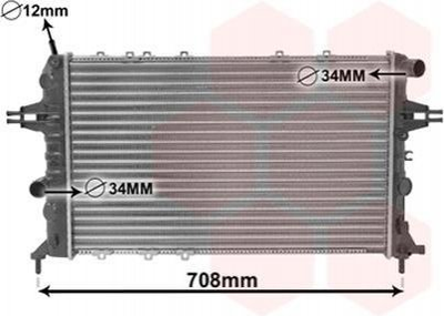 Радиатор охлаждения двигателя Van Wezel 37002293 Opel Astra, Zafira 1300208, 93277996, 09192578